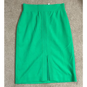 Ann Taylor Size 8 Pencil Skirt Parrot Green Stitch Front Slit